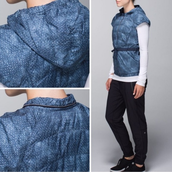 Lululemon Spring Fling Sashiko Cross Inkwell Ghost Goosedown Puffy Vest - Picture 15 of 15